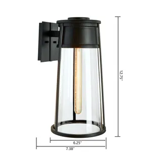 Cone 12.75'' High 1-Light Outdoor Sconce - Matte Black 2