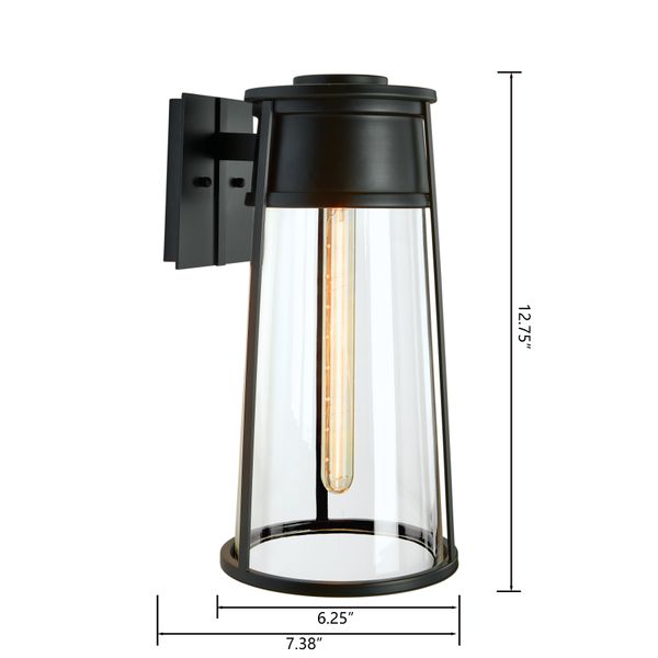 Cone 12.75'' High 1-Light Outdoor Sconce - Matte Black