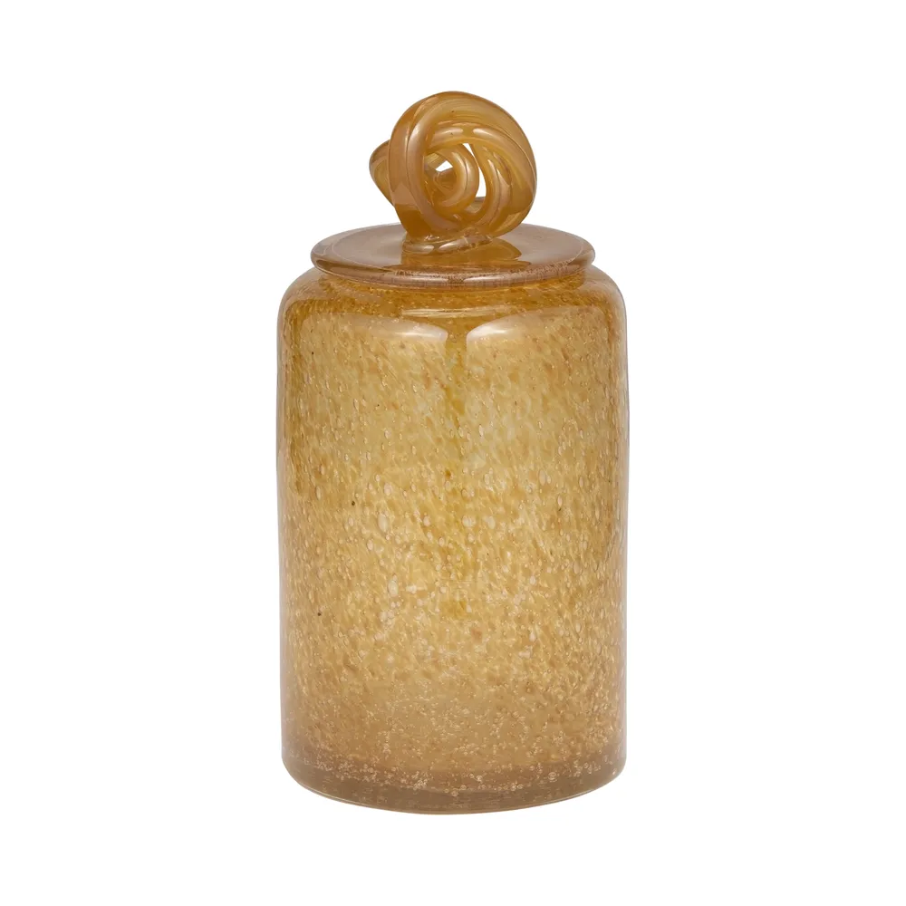 DIXONWELL ORANGE GLASS VASE 9 (IN)