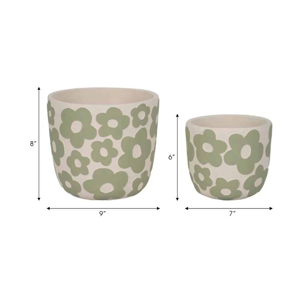 AXELGROVE SET OF 2 GREEN PLANTER 8 (IN)