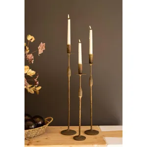 Set of 3 Forged-Iron Taper Candle Holders 3