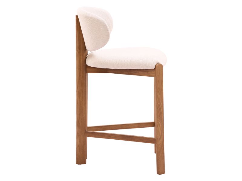 Rosetta Counter Stool Beige & Walnut 3