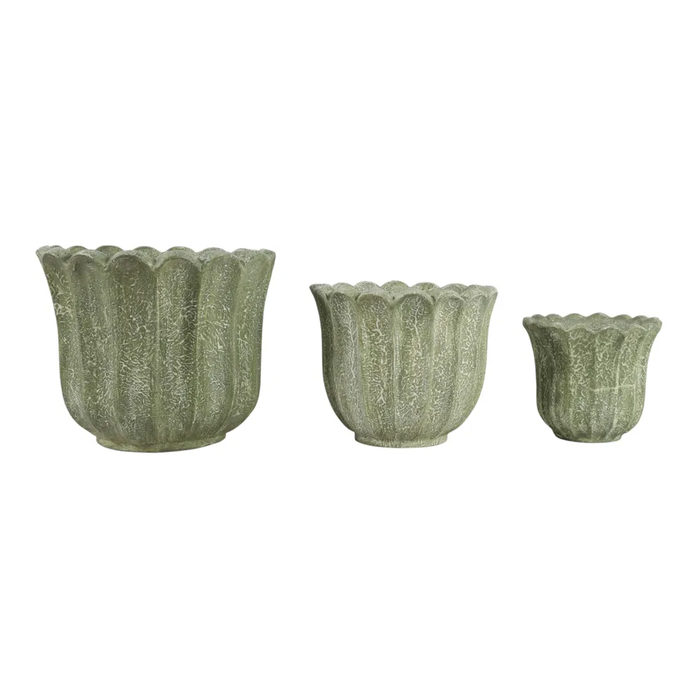 CASPERBROOK SET OF 3 GREEN PLANTER 13 (IN)