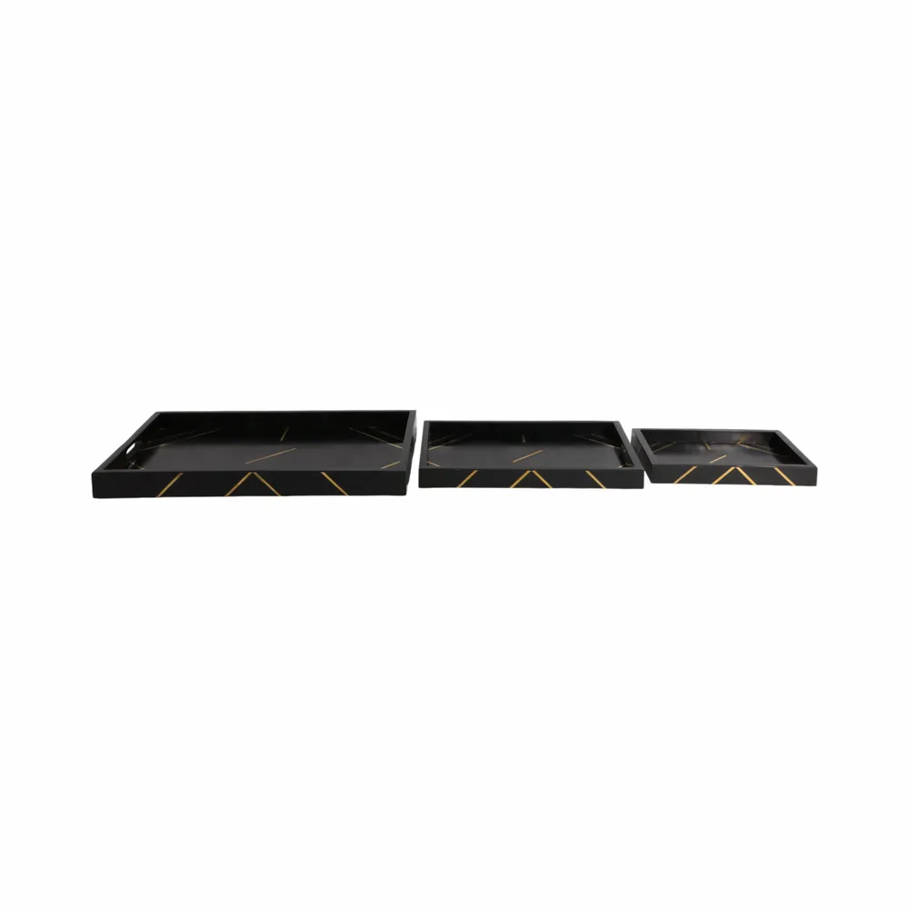 VINSONVIEW SET OF 3 BLACK TRAY 2 (IN)