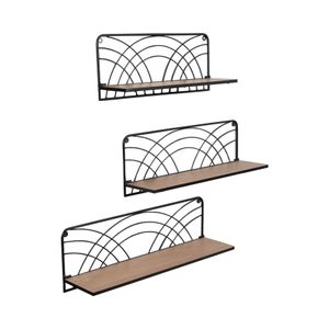 KIRAVIEW SET OF 3 BROWN WALL SHELF 8 (IN) 3