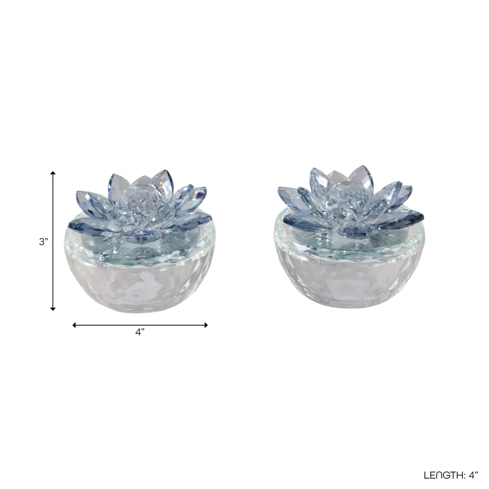 BAIRDCROSS SET OF 2 BLUE BOXES 4 (IN)