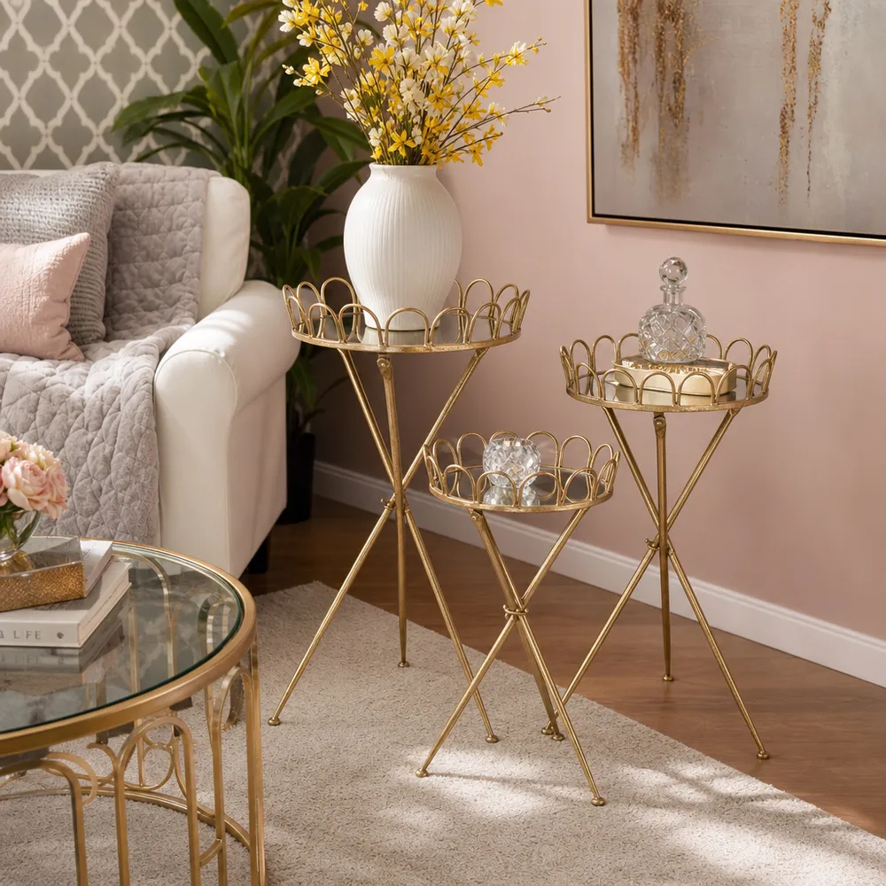 GRANLEYWAY SET OF 3 GOLD TABLE 32 (IN)