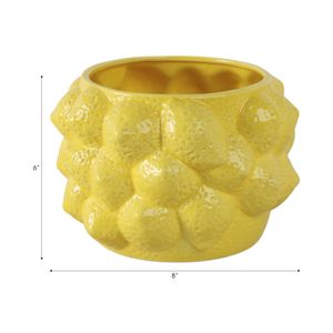 8" LEMONS FLOWER POT, YELLOW 9