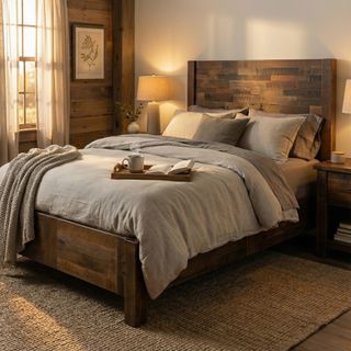 Barnwood Americana Bed with Rail System - Cal King