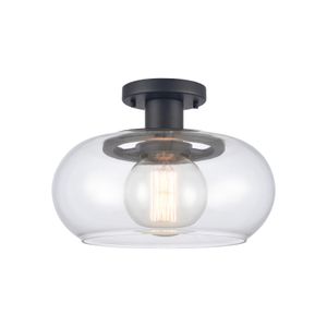 Clement 13'' Wide 1-Light Semi Flush Mount - Matte Black 1