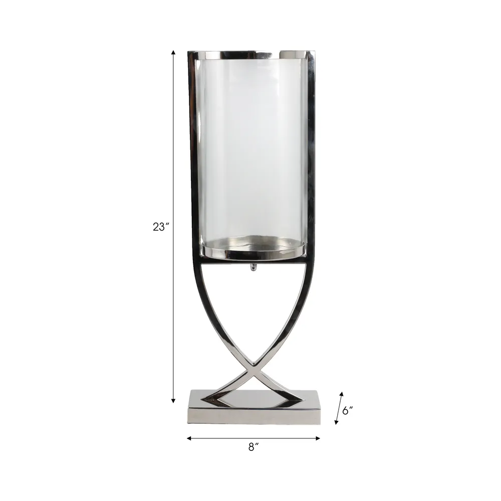OLIVERHAVEN SILVER CANDLE HOLDER 23 (IN)