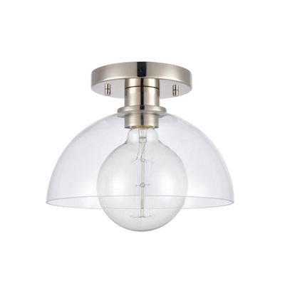 Julian 10″ Wide 1-Light Semi Flush Mount - Polished Nickel