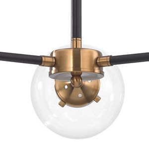Boudreaux 26'' Wide 3-Light Chandelier - Matte Black with Antique Gold 3