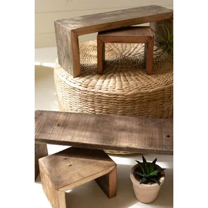 Set of 4 Recycled Wood Nesting Rectangle Risers 4