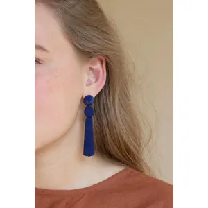 Fabricwrapped Earrings / Cobalt 4
