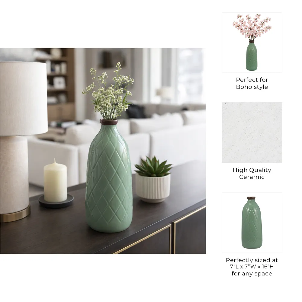 EMMONSFORD GREEN VASE 16 (IN)