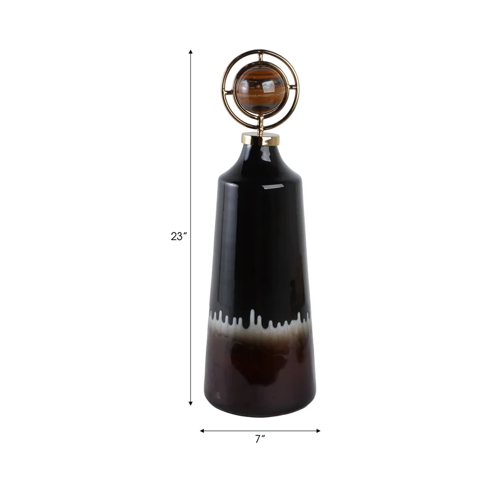 GRAYDONWIND BROWN GLASS VASE 23 (IN)