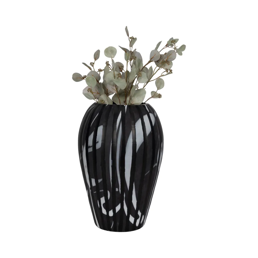 GARFIELDTON BLACK GLASS VASE 19 (IN)