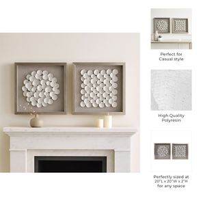 PEARLWAY SET OF 2 WHITE ART 2 (IN) 9