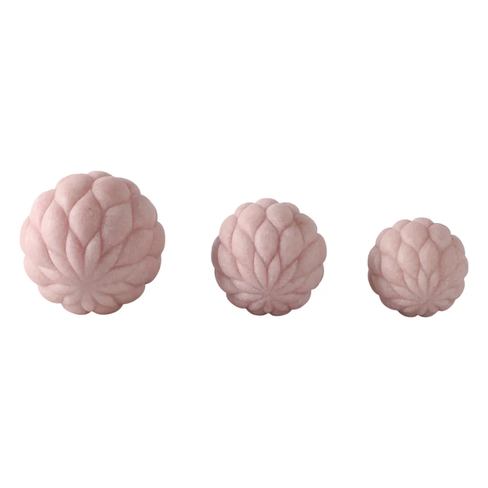 BISHOPSHAW SET OF 3 PINK ORBS 6 (IN)