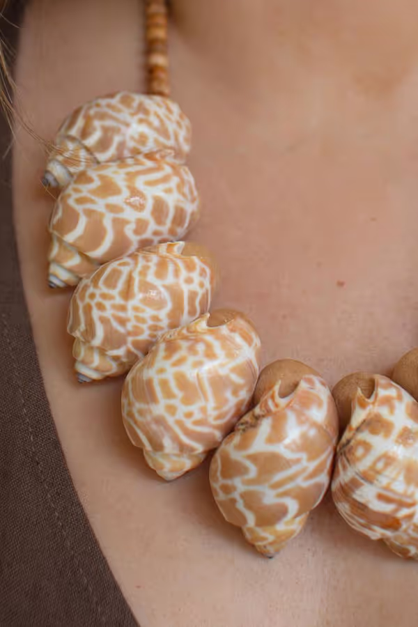 Shell and Wood Bead Necklace