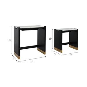 KELSEYWAY SET OF 2 BLACK TABLE 24 (IN) 10
