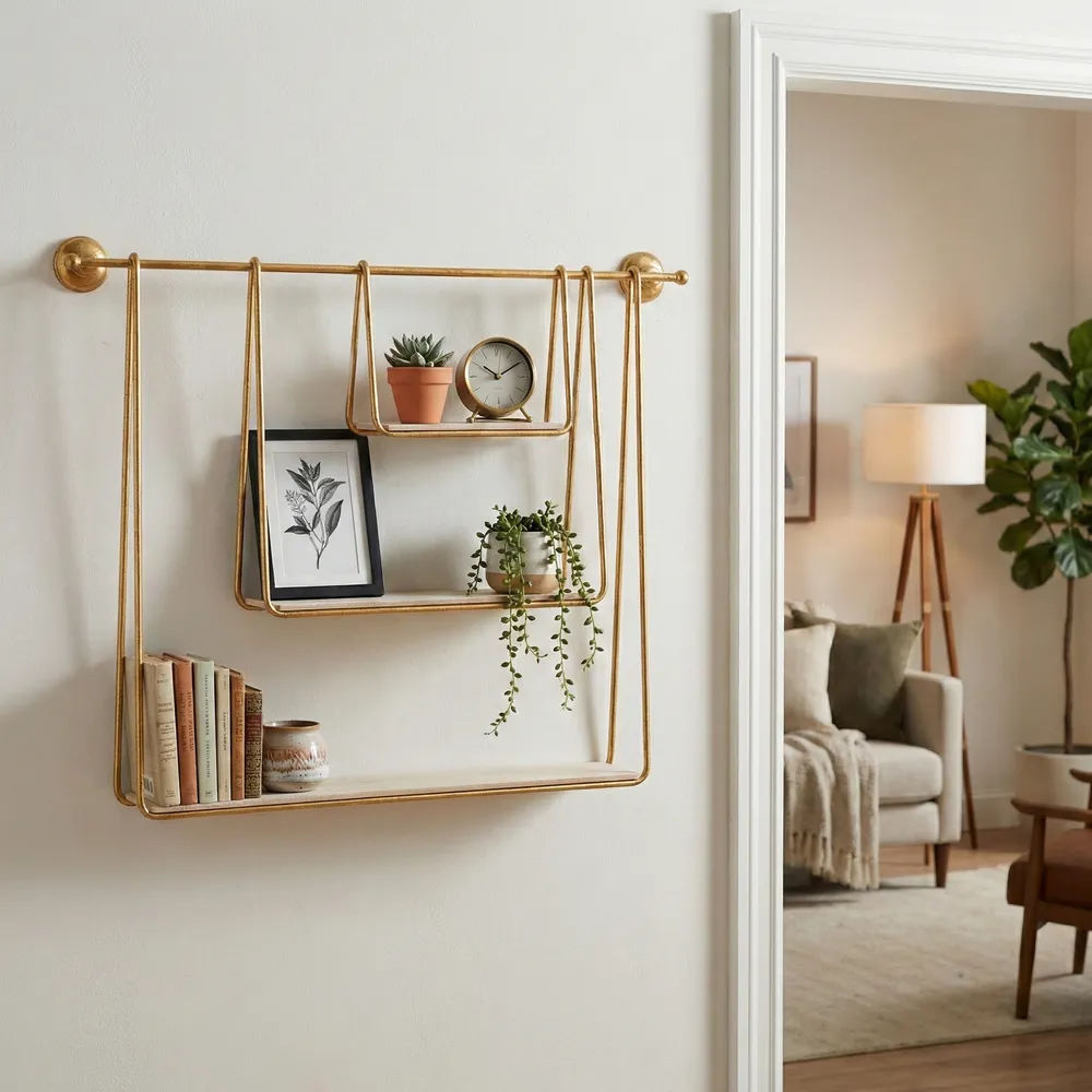 GARANDRUN WHITE WALL SHELF 29 (IN)