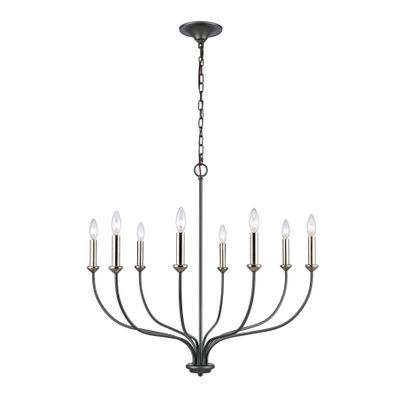 Madeline 32.5″ Wide 8-Light Chandelier - Dark Gray
