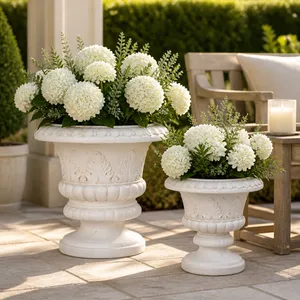 FLEMMINGOAK SET OF 2 IVORY PLANTER 21 (IN) 10