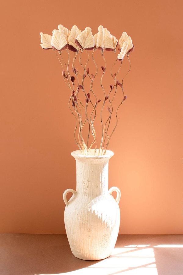Set of 12 Cornhusk Botanicals on a Bamboo Stem / Fan