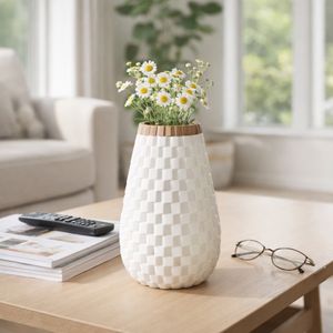 GORTONRUN WHITE VASE 9 (IN) 11