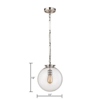 Gramercy 11″ Wide 1-Light Mini Pendant - Polished Nickel