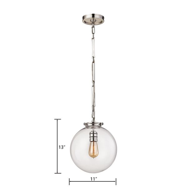Gramercy 11'' Wide 1-Light Mini Pendant - Polished Nickel