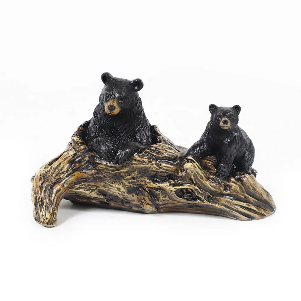 7" BEAR FAMILY ON STUMP