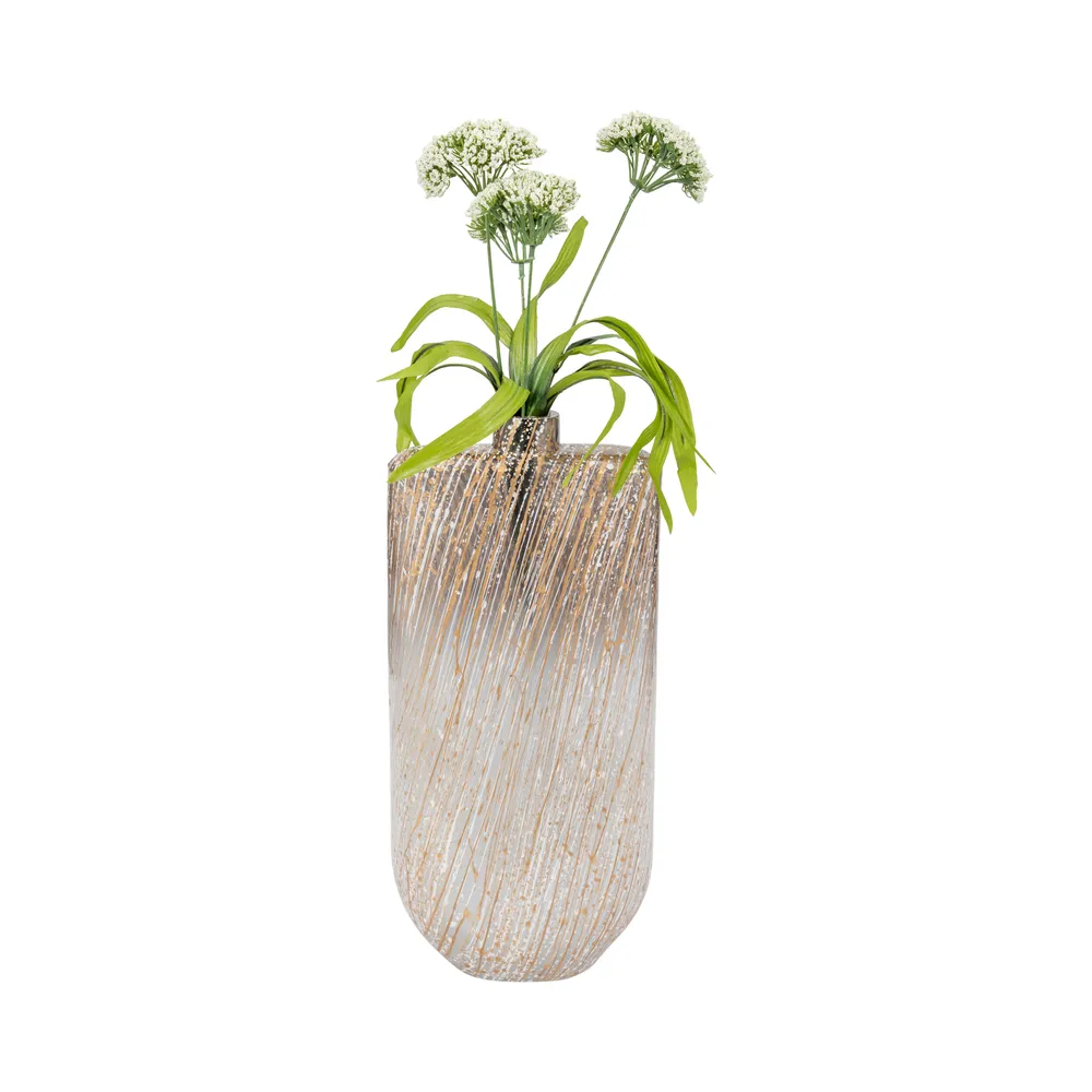 STONEWOOD IVORY GLASS VASE 16 (IN)