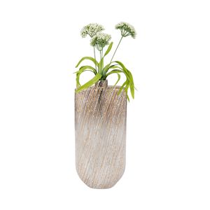 STONEWOOD IVORY GLASS VASE 16 (IN) 3