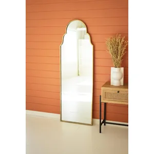Large Arched Mirror with Brass Frame 2