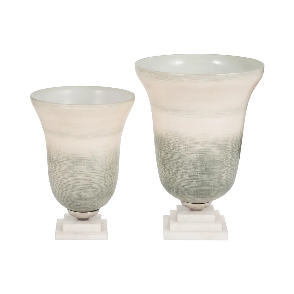 ERWINLAND WHITE GLASS VASE 12 (IN)