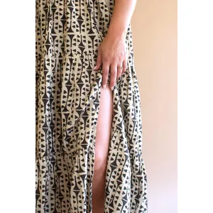 Short-Sleeve Printed Dress with Smocked Bodice 2