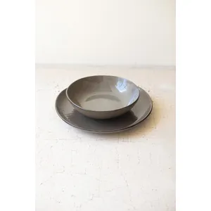 Set of 12 Bayou Ceramic Dinner Plate and Bowl 1
