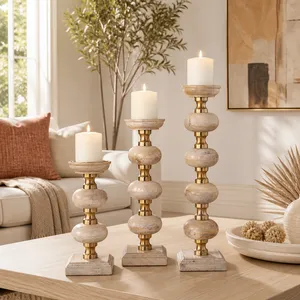 JULIANROSE SET OF 3 BROWN CANDLESTICK 23 (IN) 12