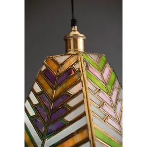 Pyramid Stained Glass Pendant Lamp 2