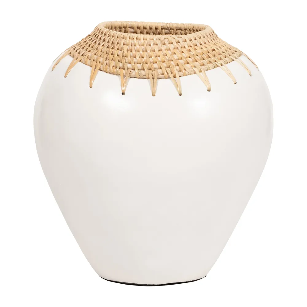 FALLONWIND WHITE VASE 10 (IN)