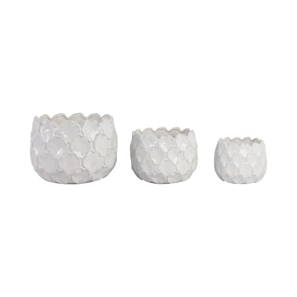 HAZENSHAW SET OF 3 WHITE PLANTER 11 (IN)