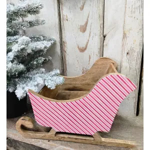 Candy Striped Sled 14x9x8.5in 1