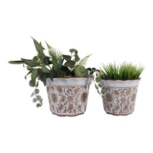 ENOCHFIELD SET OF 2 BROWN PLANTER 10 (IN) 3