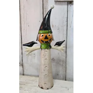 Iron Witch With Crow 11.5x4.25x22in 3