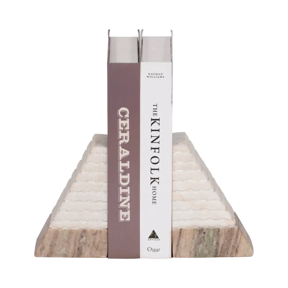 PARKWORTH SET OF 2 WHITE BOOKENDS 6 (IN)