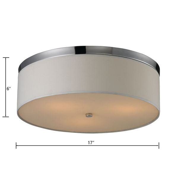 Keane 17'' Wide 3-Light Flush Mount - Polished Chrome