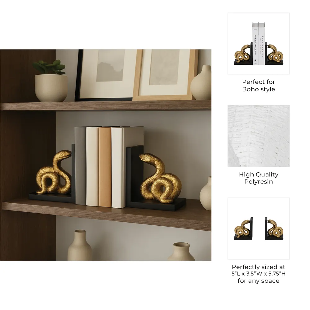 PAGEHOLM SET OF 2 BLACK BOOKENDS 6 (IN)